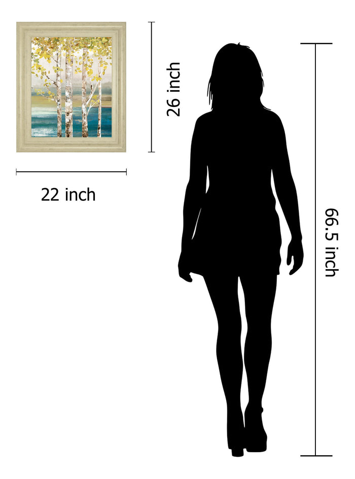 22x26 Down By The River By Allison Pearce - Framed Print Wall Art - Beige