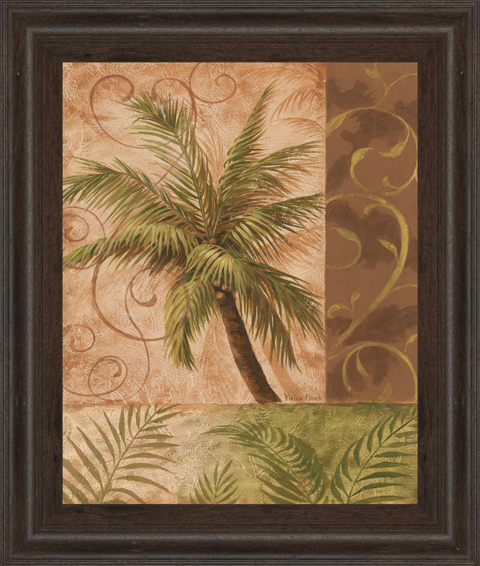 22x26 Tropical Breeze I By Vivian Flasch - Framed Print Wall Art - Light Brown