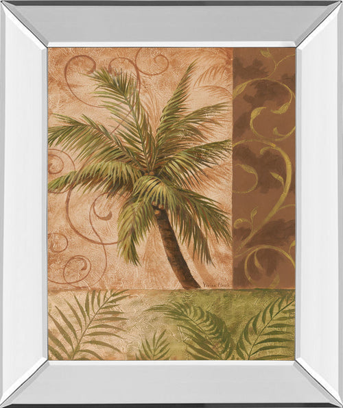 22x26 Tropical Breeze I By Vivian Flasch - Mirror Framed Print Wall Art - Light Brown