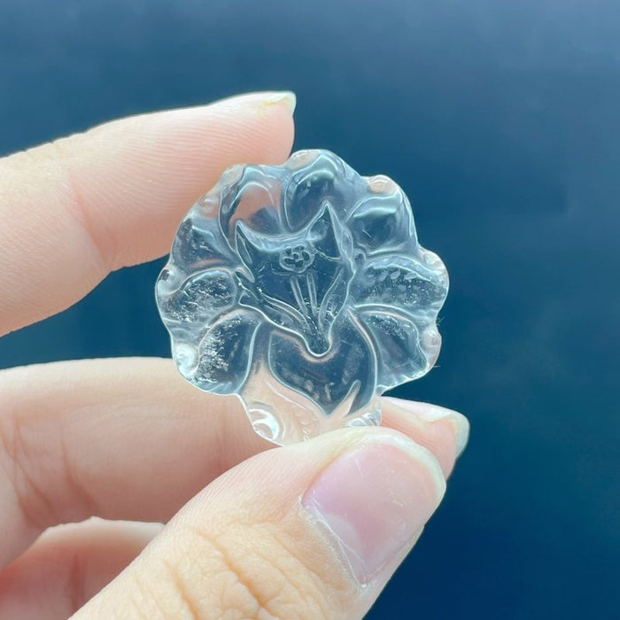 8 Pieces High Quality Clear Quartz Nine - tailed Foxes Carving - Wholesale Crystals