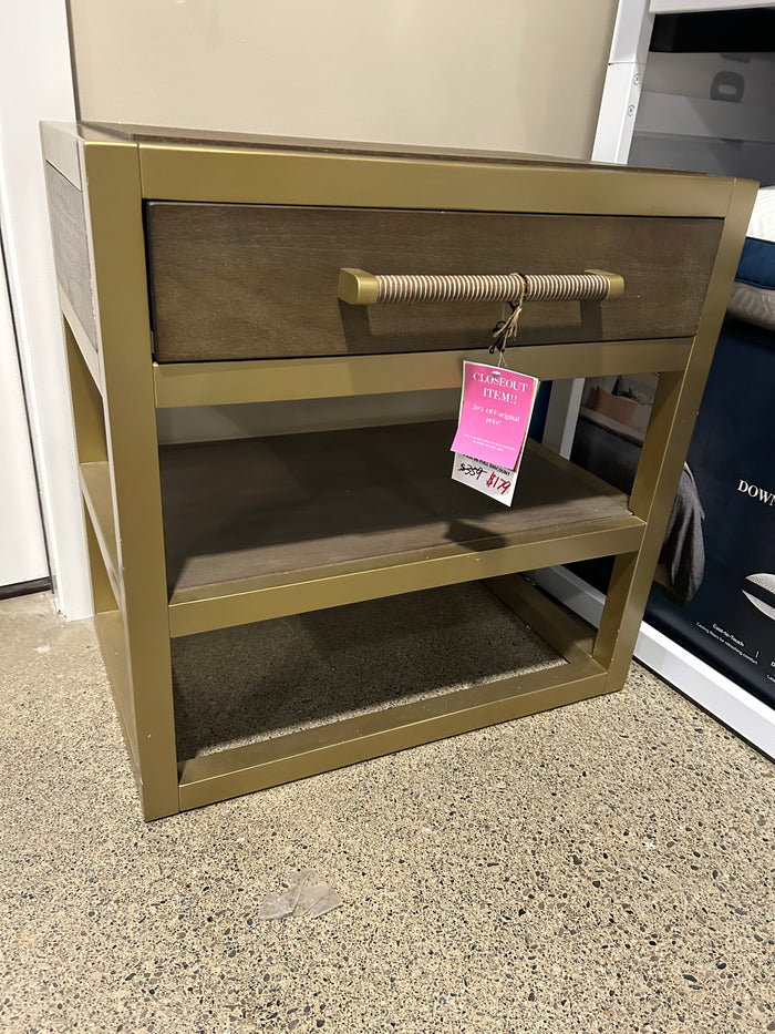 Gold and Brown Nightstand