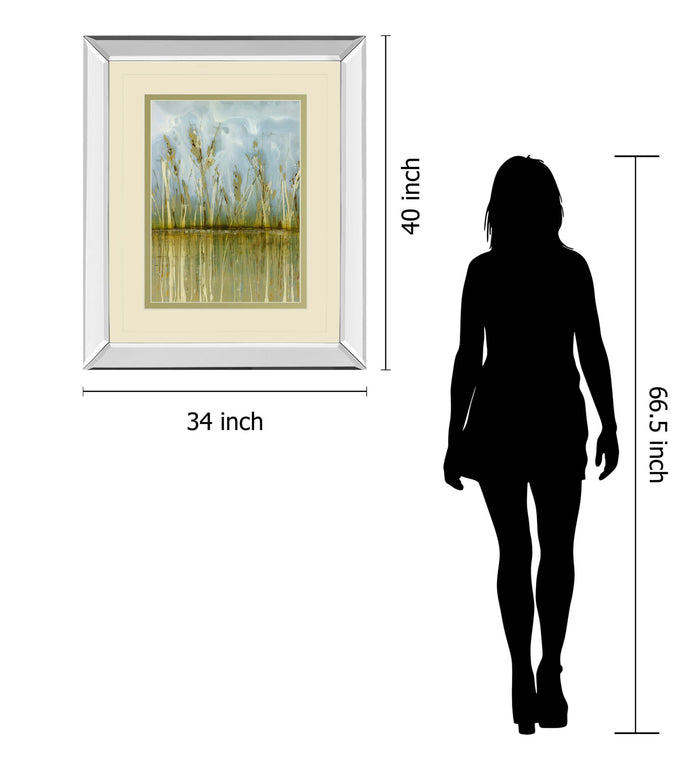 Allure By Hollack - Mirror Framed Print Wall Art - Beige