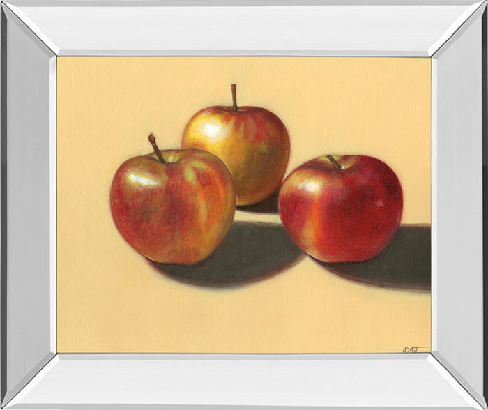 Apples - Mirror Framed Print Wall Art - Beige