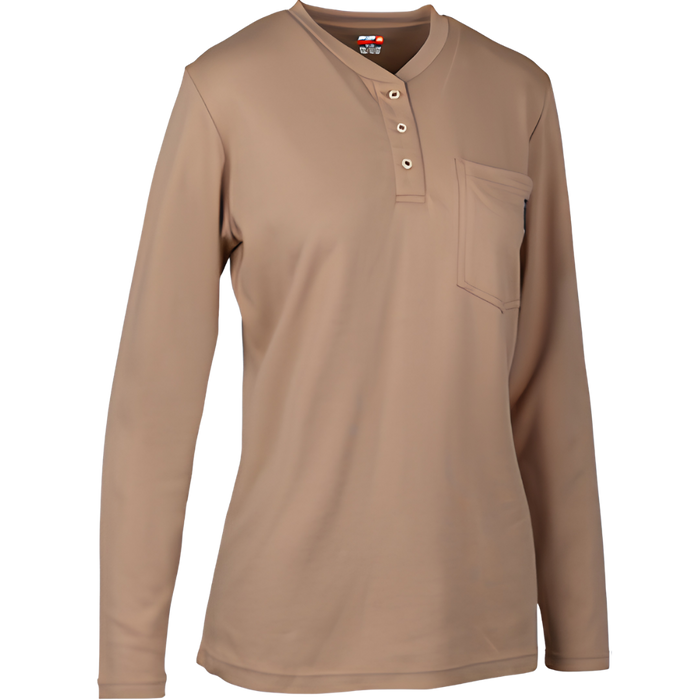 AR/FR Dual-Certified Long Sleeve Henley - 10.6 cal/cm2 | PIP