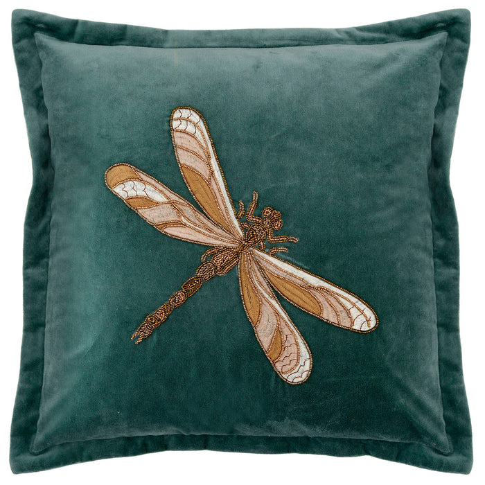 Aria Embroidered Cushion Teal: Teal / Feather Filled / 50 x 50cm