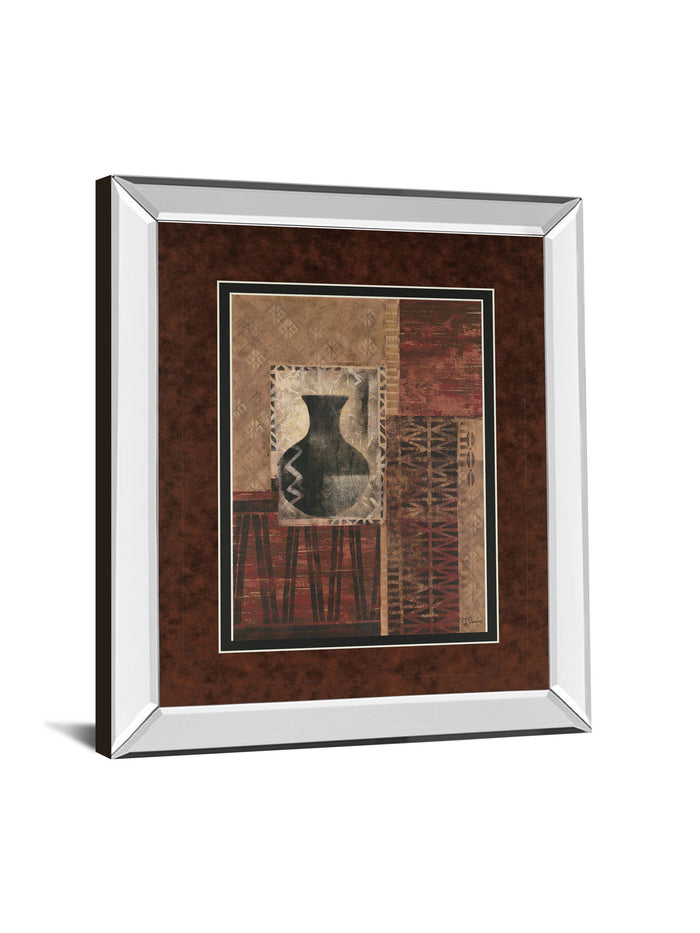 Artifact Revival I By Maria Donovan - Mirror Framed Print Wall Art - Dark Red