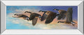 Ascent By Carolyn Mock - Mirror Framed Print Wall Art - Light Blue