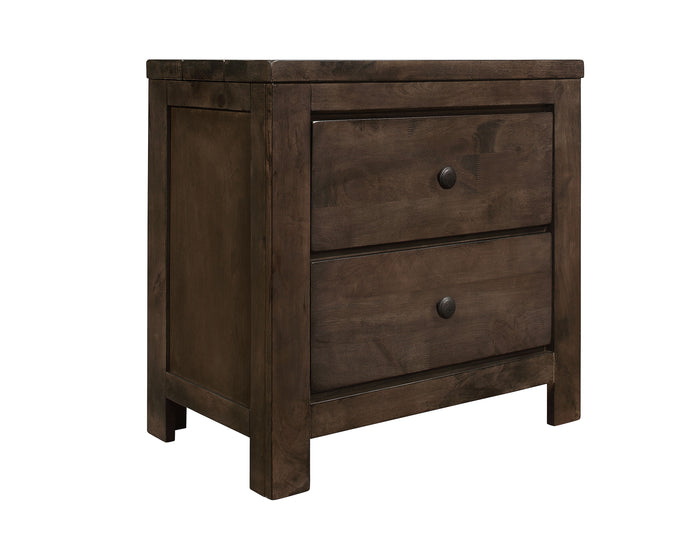 Ashton Hills - 2-Drawer Nightstand With Rustic Finish And Two Drawers - Ash Brown