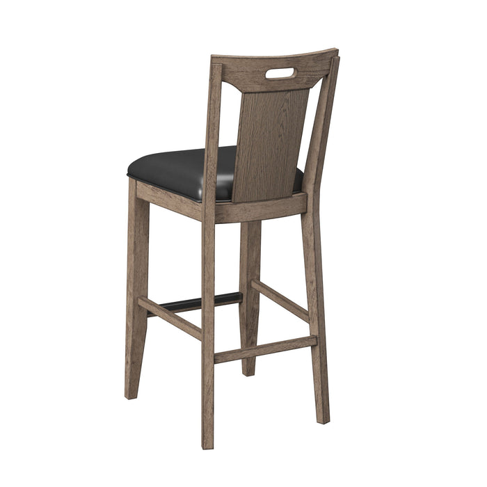 Benton - Slat Back Bar Stool - Pecan Brown