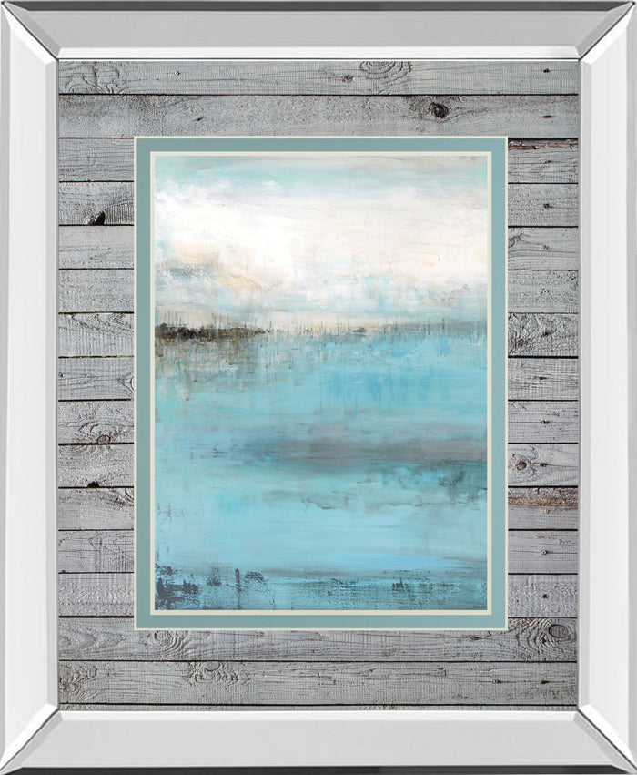 Beyond The Sea By Wani Pasion - Mirror Framed Print Wall Art - Light Blue