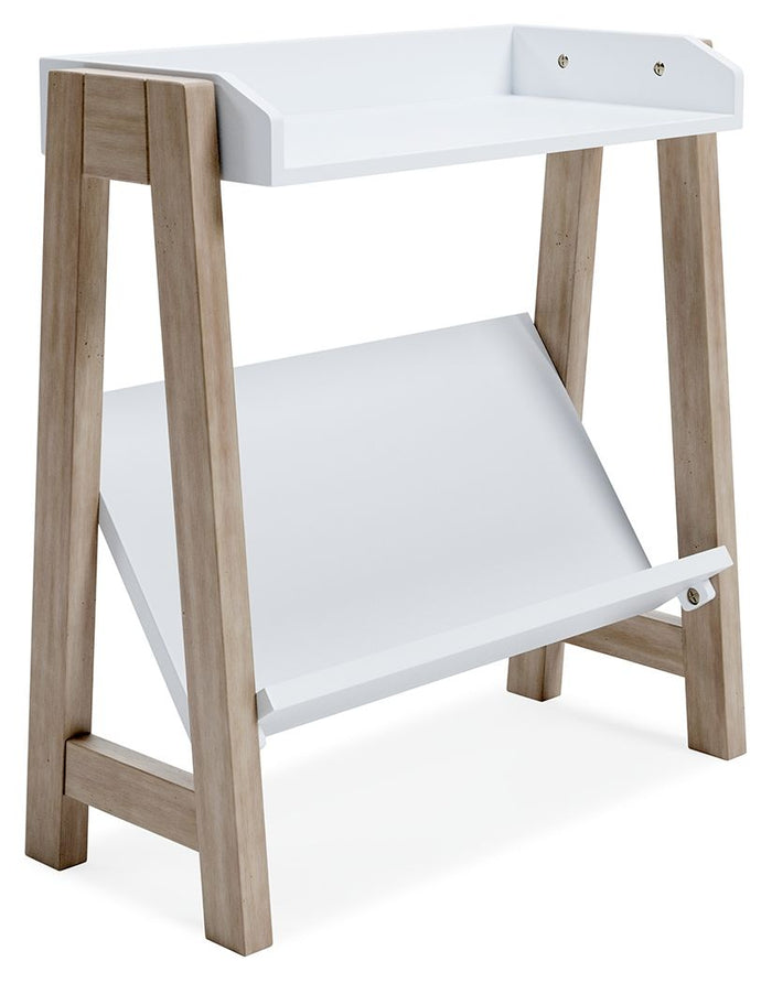 Blariden - Small Bookcase - White / Tan