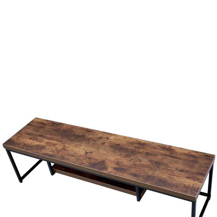 Bob - 16" TV Stand - Weathered Oak & Black Metal