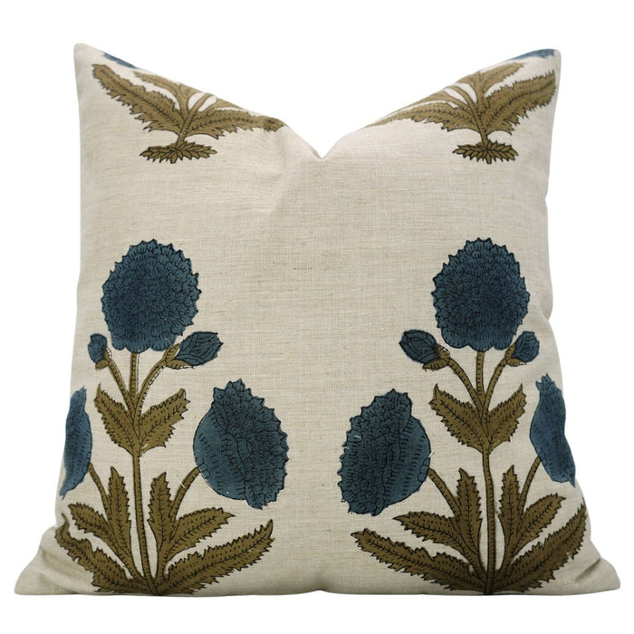 Bohemian Block Design Linen Blend Pillow Cover - Badshah: Linen Blend / One Side / 18X18