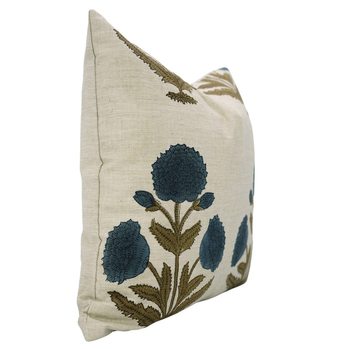 Bohemian Block Design Linen Blend Pillow Cover - Badshah: Linen Blend / One Side / 18X18