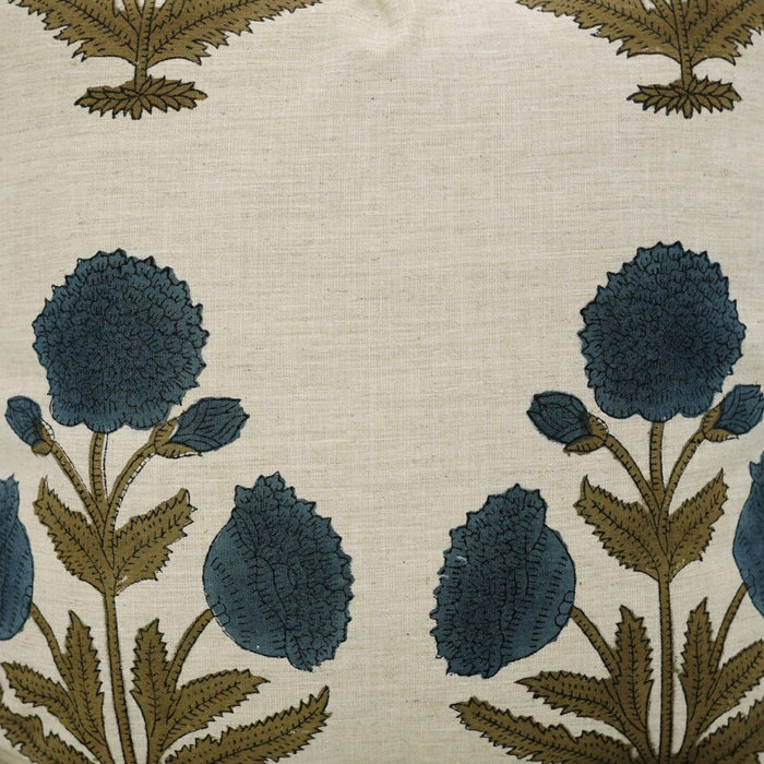 Bohemian Block Design Linen Blend Pillow Cover - Badshah: Linen Blend / One Side / 18X18