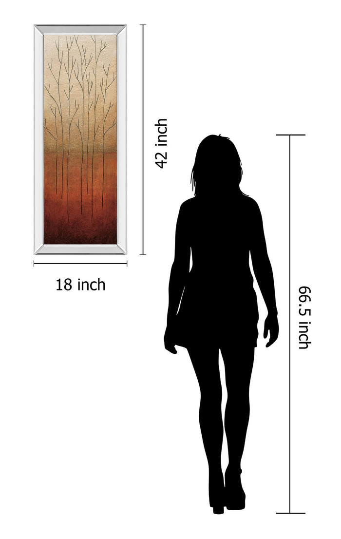Branch Rouge II By Eve - Mirrored Frame Wall Art - Light Brown