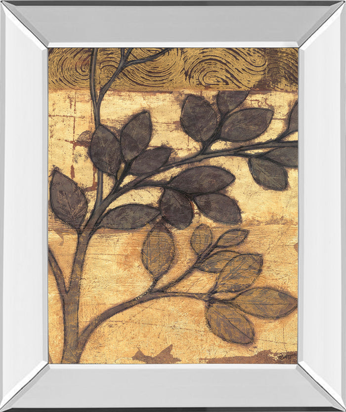 Bronzed Branches Il By Norman Wyatt, Jr. - Mirror Framed Print Wall Art - Light Brown