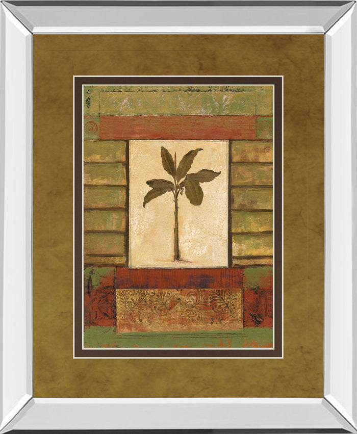 Cclassic Palm Il By Rebecca Burton - Mirror Framed Print Wall Art - Light Brown