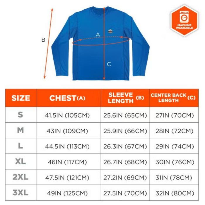 Chill-Its 6689 Cooling Long Sleeve Sun Shirt with UV Protection