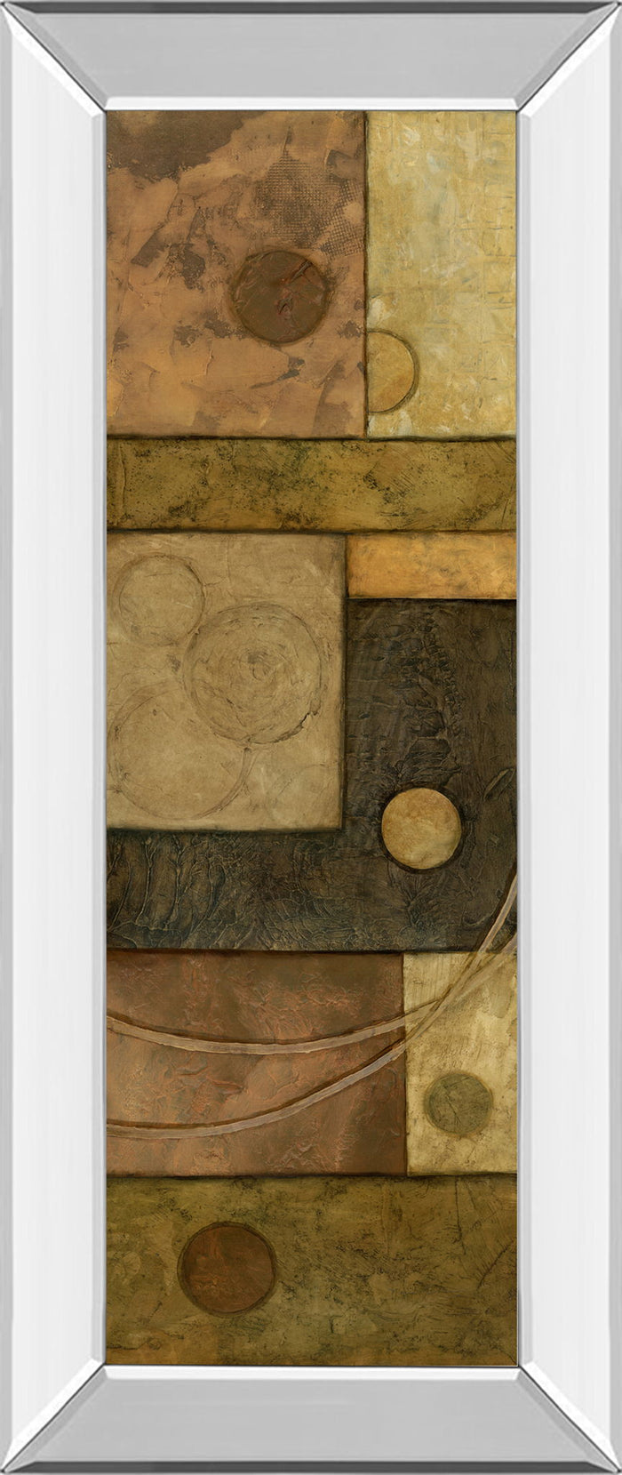 Circle Game I By Norm Olson - Mirror Framed Print Wall Art - Light Brown