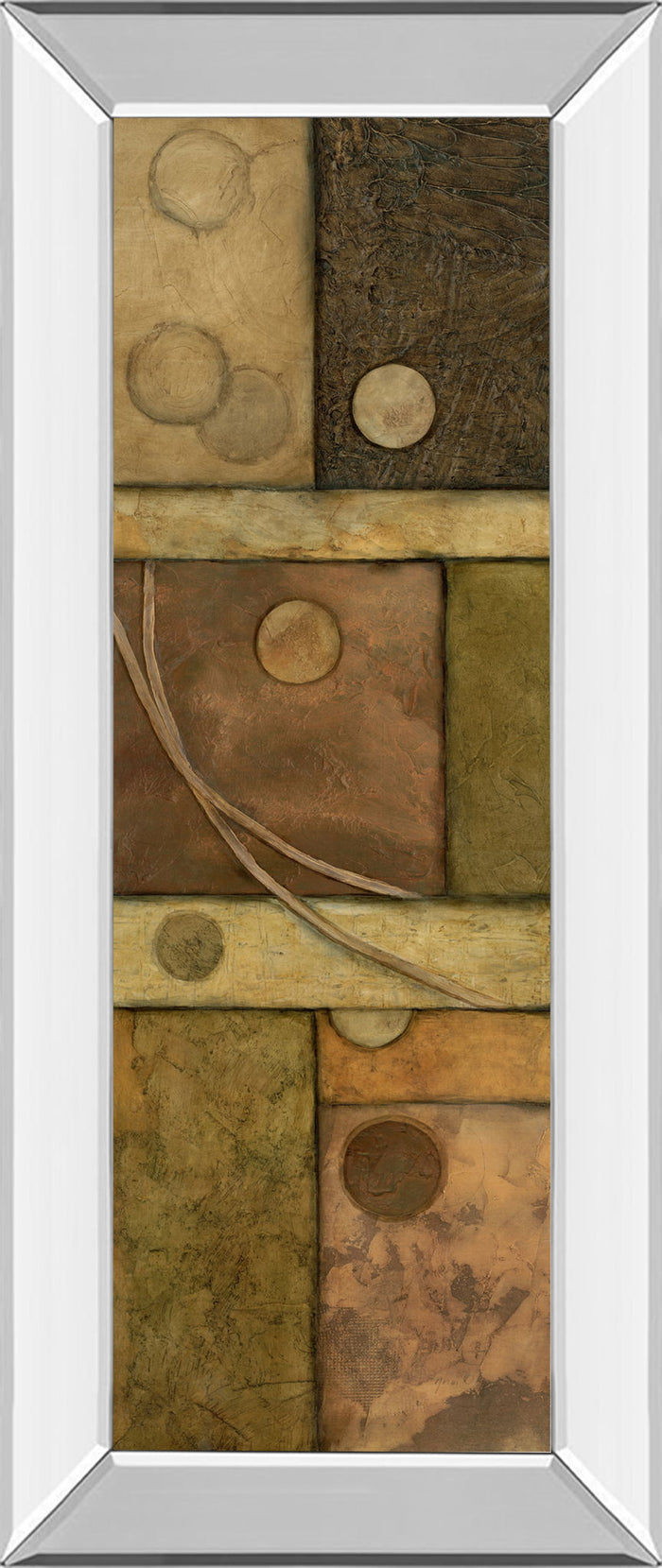 Circle Game Il By Norm Olson - Mirror Framed Print Wall Art - Light Brown