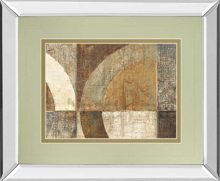 Circular Sculpture By Wild Apple Portfolio - Mirror Framed Print Wall Art - Light Brown
