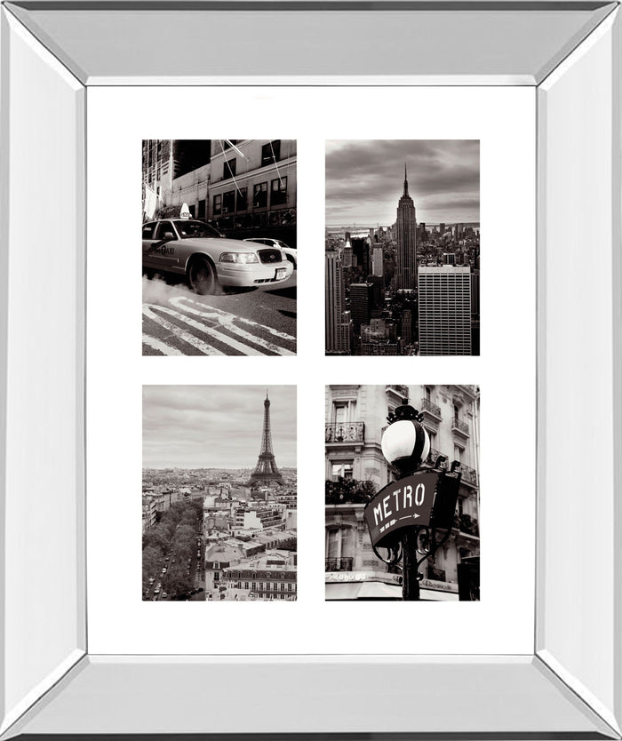 City Composite By Joseph Eta - Mirror Framed Print Wall Art - Dark Gray
