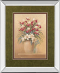 Classic Petal Il By Gloria Eriksen - Mirror Framed Print Wall Art - Beige