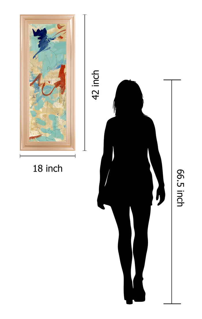 Composition 4b By Melissa Wang - Framed Print Wall Art - Light Blue