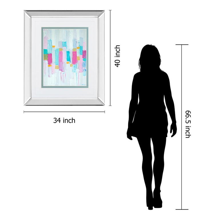 Cool Rhizome I By Ann Marie Coolick - Mirror Framed Print Wall Art - Light Blue