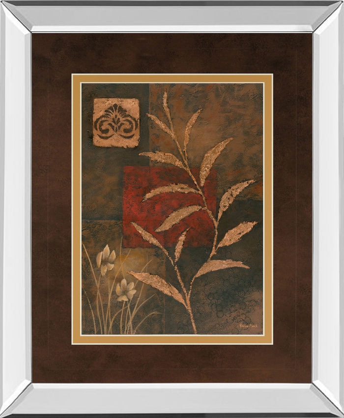 Copper Rhythm Il By Vivian Flasch - Mirror Framed Print Wall Art - Light Brown