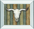 Cow Skull Il By Marla Rae - Mirror Framed Print Wall Art - Light Brown