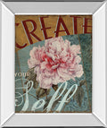 Create Yourself By Kelly Donovan - Mirror Framed Print Wall Art - Dark Gray