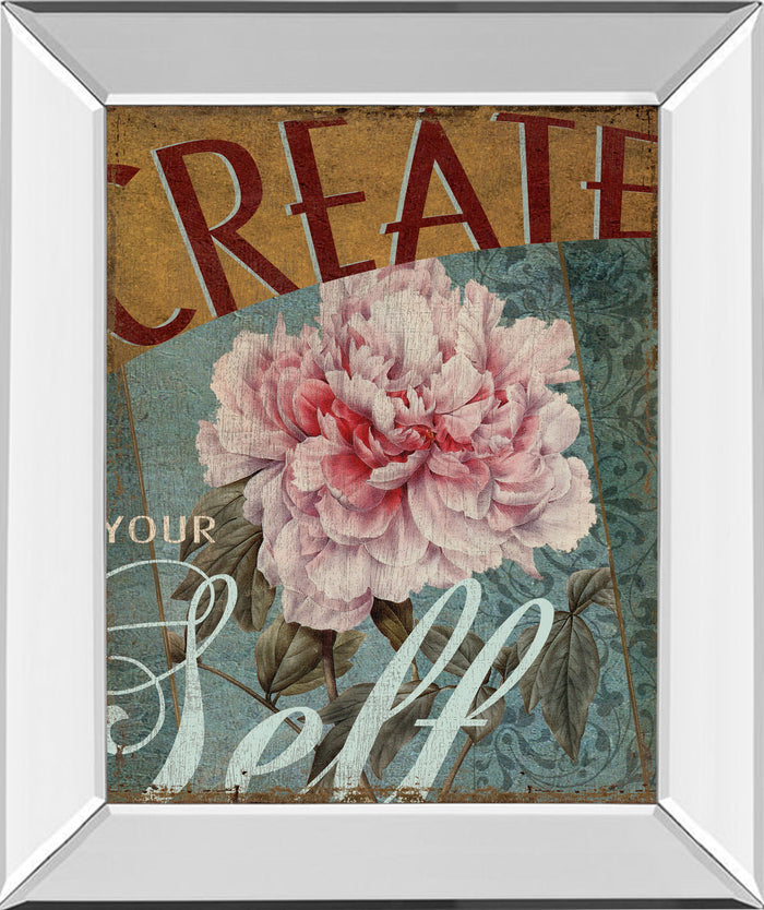 Create Yourself By Kelly Donovan - Mirror Framed Print Wall Art - Dark Gray