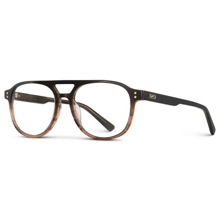 Ridge Brown || Men's Aviator Prescription Glasses with Ridge Brown Acetate Frame and Clear Lens