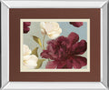 Deep Peonies Il By Asia Jensen - Mirror Framed Print Wall Art - Dark Red