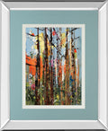 Eclectic Forest By Rebecca Meyers - Mirror Framed Print Wall Art - Light Blue