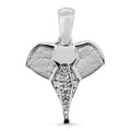 Elephant Head Pendant with Diamonds Silver & Chain 45cm