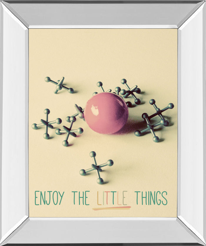Enjoy The Little Things By Gail Peck - Mirror Framed Print Wall Art - Beige