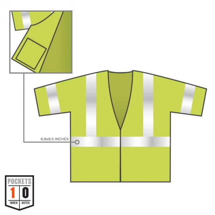 Ergodyne GloWear 8310HL Hi-Vis Safety Vest - Type R, Class 3, Hook + Loop