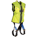 FallTech - Hi-Vis Lime Construction-grade Vest with 1D Standard Non-belted Full Body Harness
