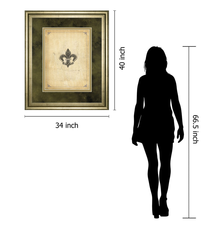 Fleur Di Lies I By Alexey Paviuts Double Matted - Framed Print Wall Art - Beige