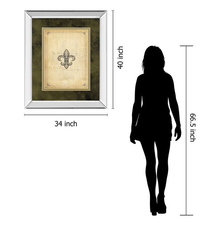 Fleur Di Lies II By Alexey Paviuts - Mirror Framed Print Wall Art - Beige