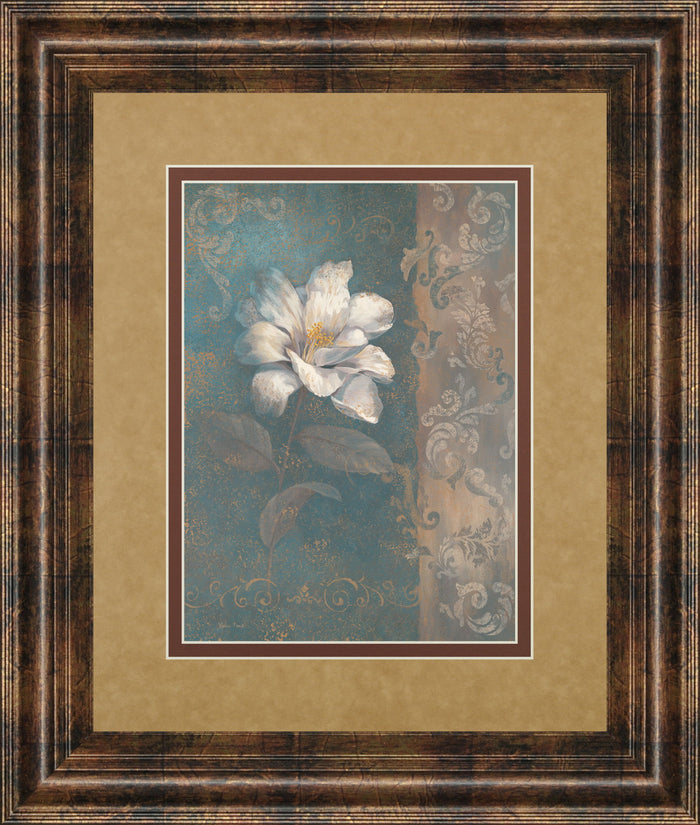 Floral Trans I By Vivian Flasch - Framed Print Wall Art - Light Brown