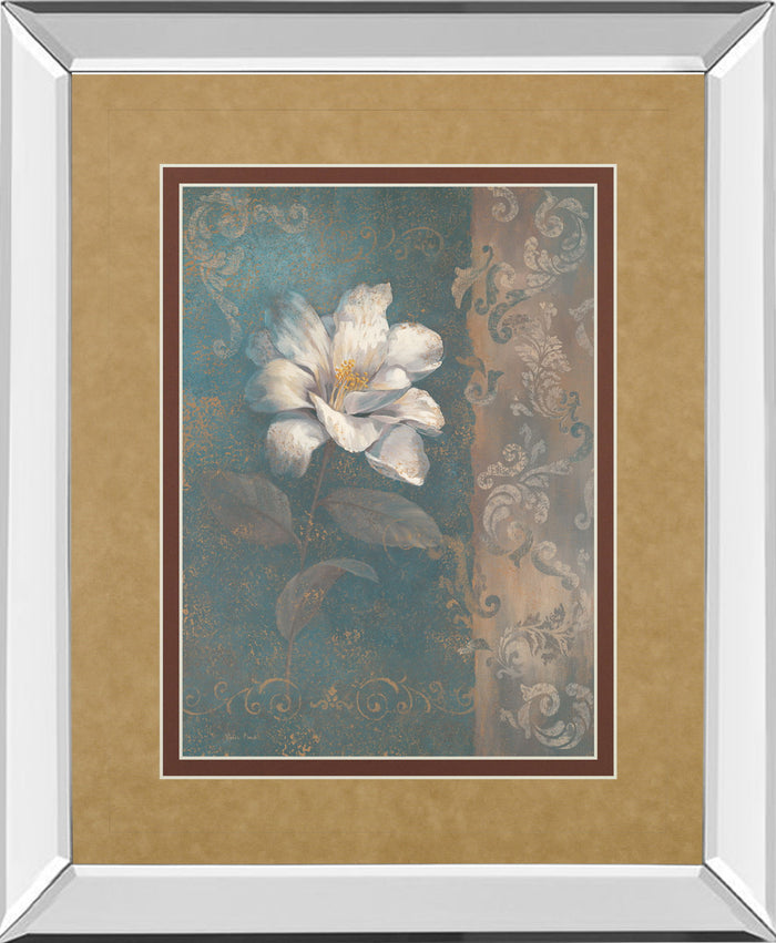 Floral Trans I By Vivian Flasch - Mirror Framed Print Wall Art - Light Brown