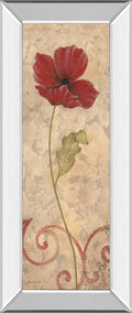 Flower I - Mirrored Framed Print Wall Art - Beige