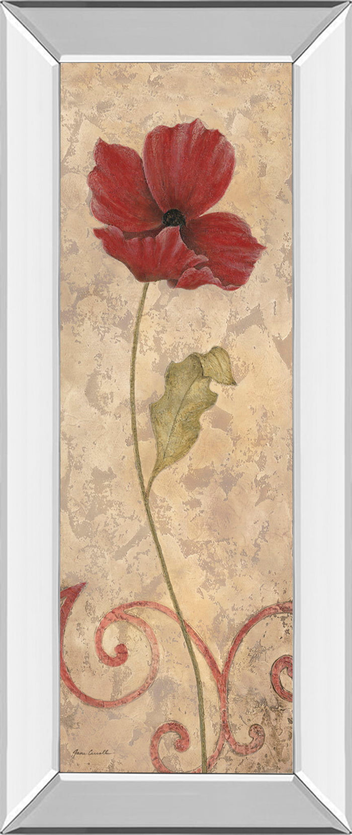 Flower I - Mirrored Framed Print Wall Art - Beige