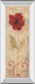 Flower II - Mirrored Framed Print Wall Art - Beige