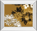 Golden Bloom I By Mirror Framed Print Wall Art - Light Brown