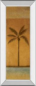 Golden Palm I By Jordan Grey - Mirror Framed Print Wall Art - Light Brown